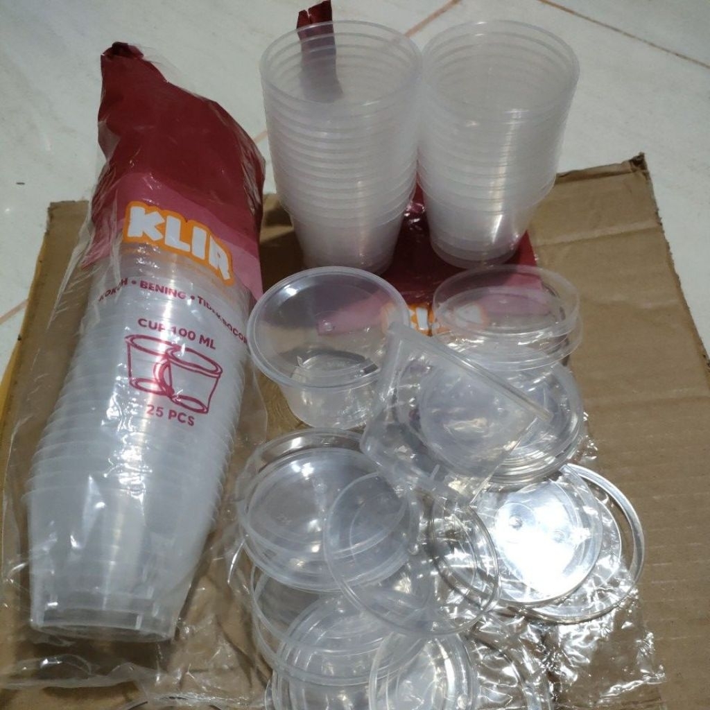 Cup puding tebal 100ml KLIR isi 25pcs