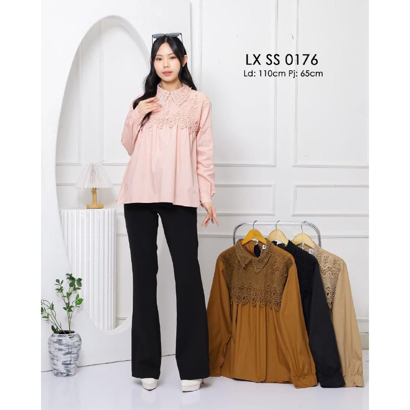 ATASAN WANITA LENGAN PANJANG BLOUSE/KEMEJA BORDIR/BAJU BANGKOK PREMIUM