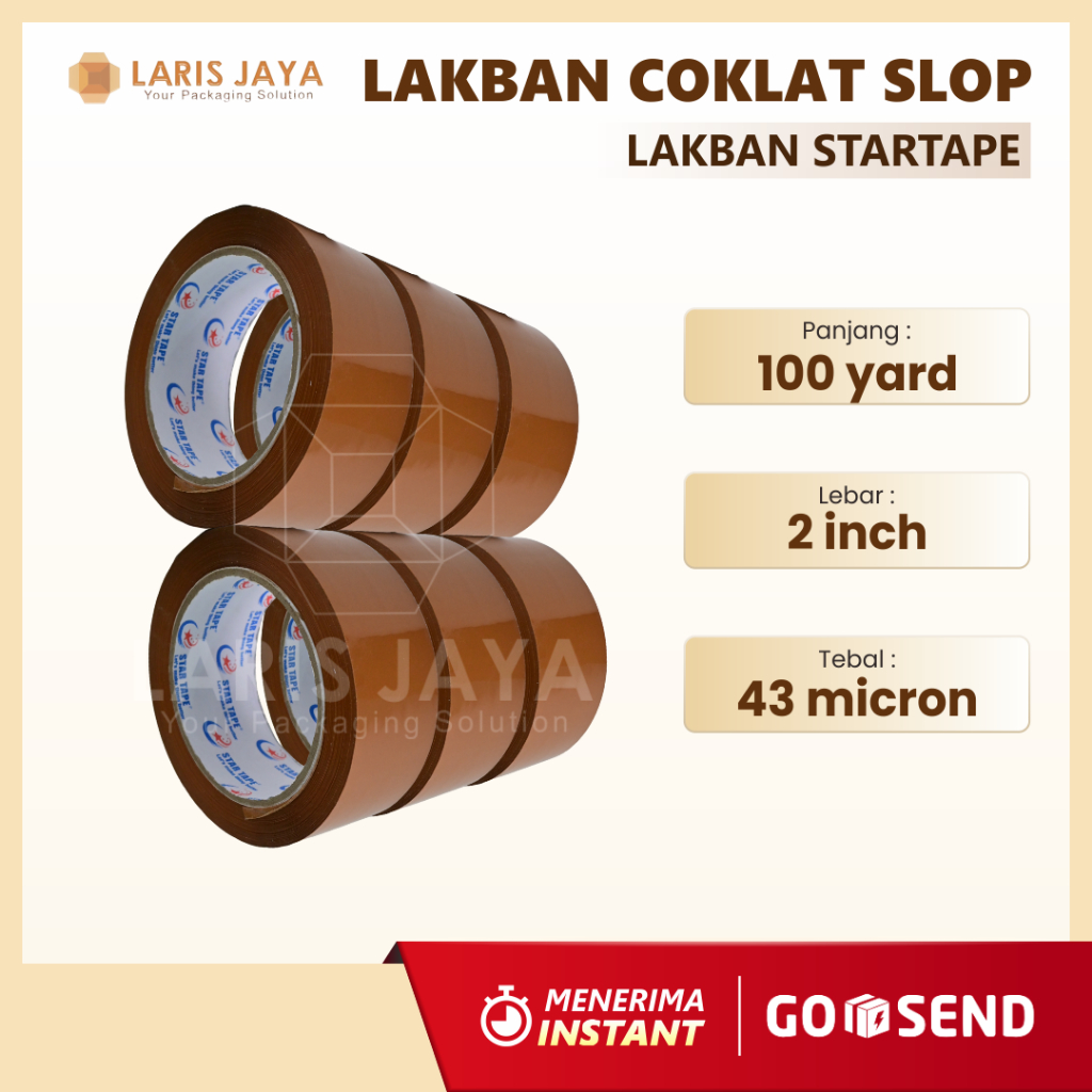 

Lakban Packing Rekat isi 6 pcs Coklat 45 mm x 100 Y Packing Murah ( Lakban ST Coklat 2" (6 pcs) )