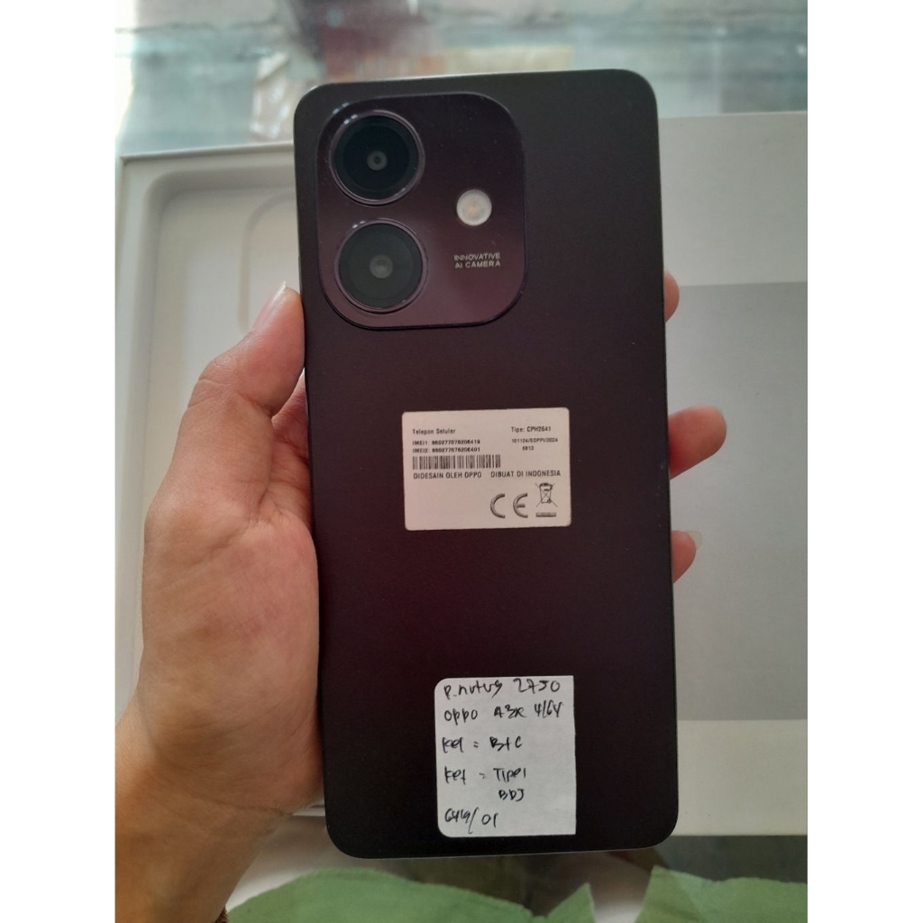 HP Smartphone OPPO A3X RAM 4/64 GB SECOND FULLSET/100% Original