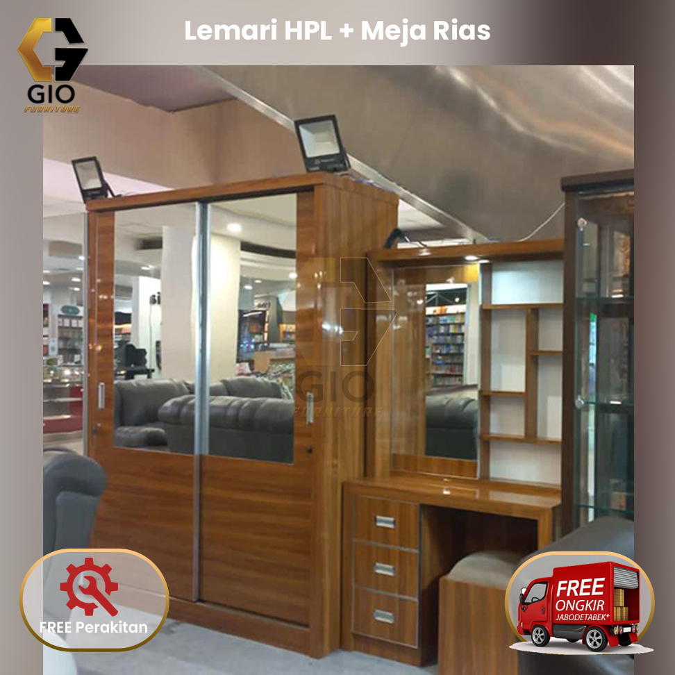 Lemari Pakaian + Meja Rias / Tersedia custom ukuran, design dan warna