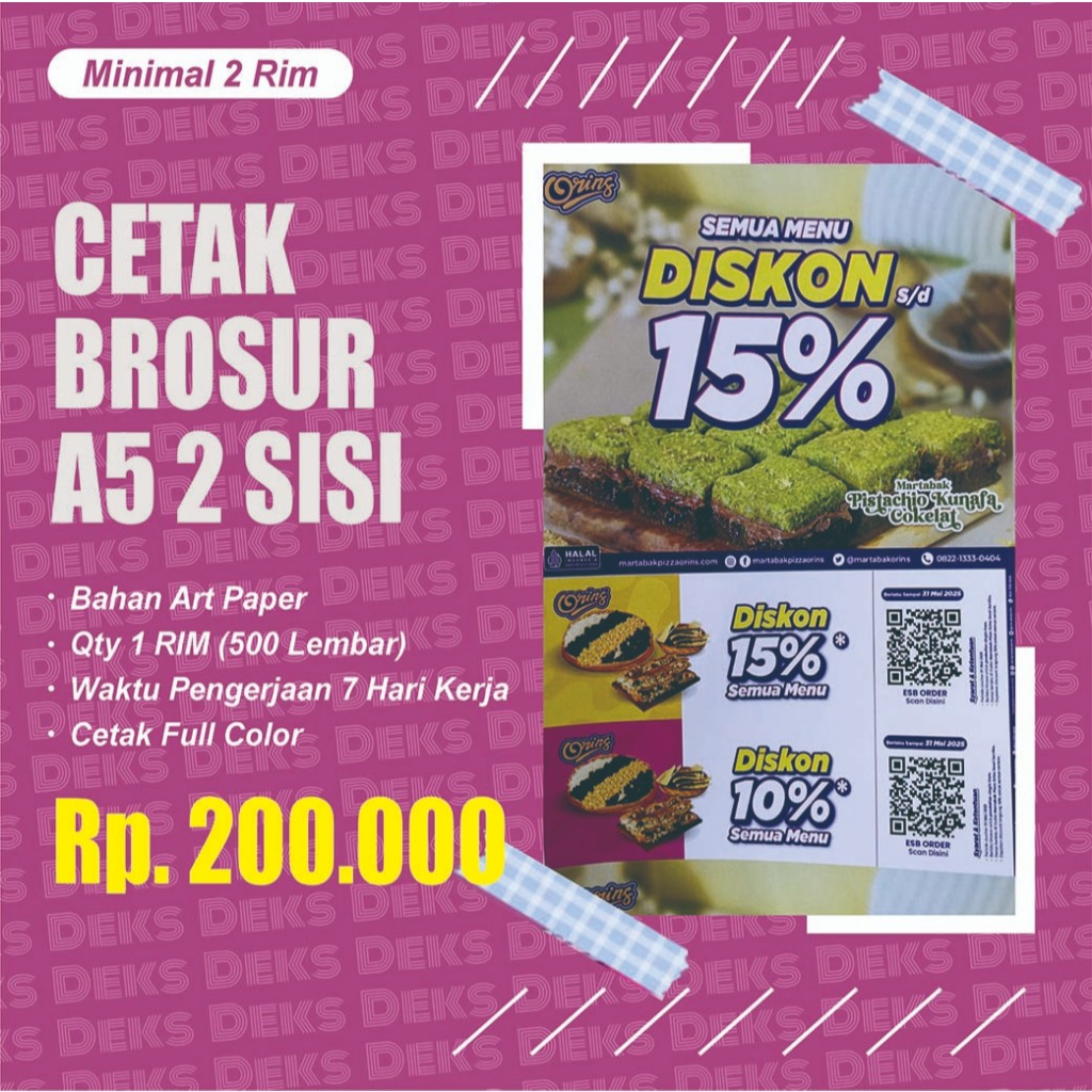 

Cetak Brosur A5 (2 Sisi ) 2 rim / 1000 lbr | Art Paper 120 gr Murah !