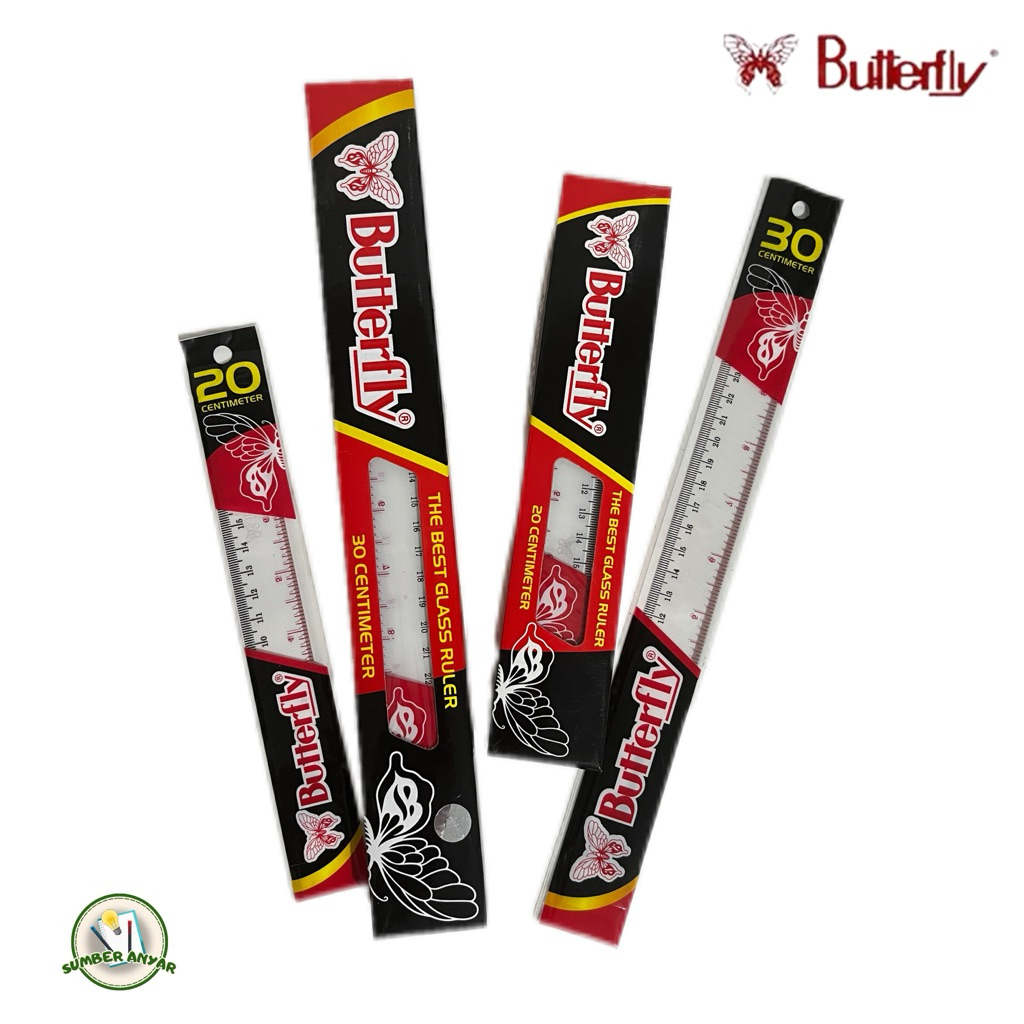 

BUTTERFLY Penggaris Bening 30 20 Cm