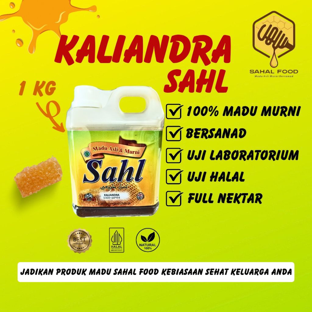 

Madu Kaliandra Sahl 1 kg,Full Nektar,100% asli dan murni,Sertifikat