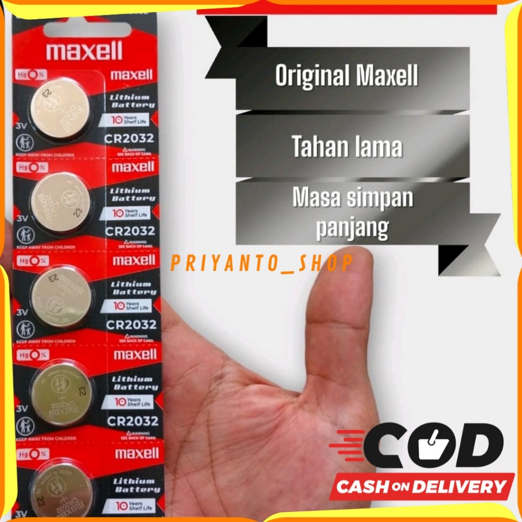 BATU BATERAI MAXELL CR2032 ORIGINAL LITHIUM BATTERY 3 VOLT CR 2032 ASLI ORI