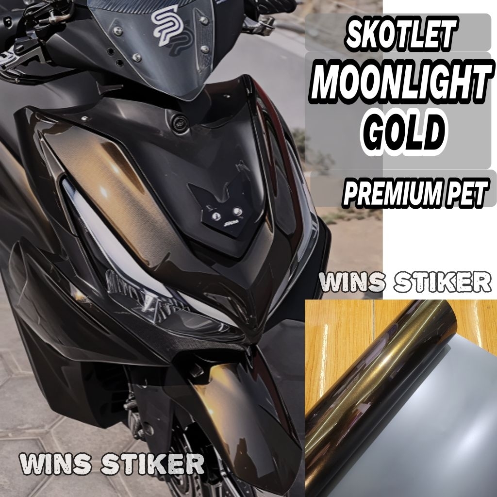 Skotlet Stiker Motor Hitam Lembayung Gold Skotlet Moonlight Gold Stiker Moonlight Gold Premium