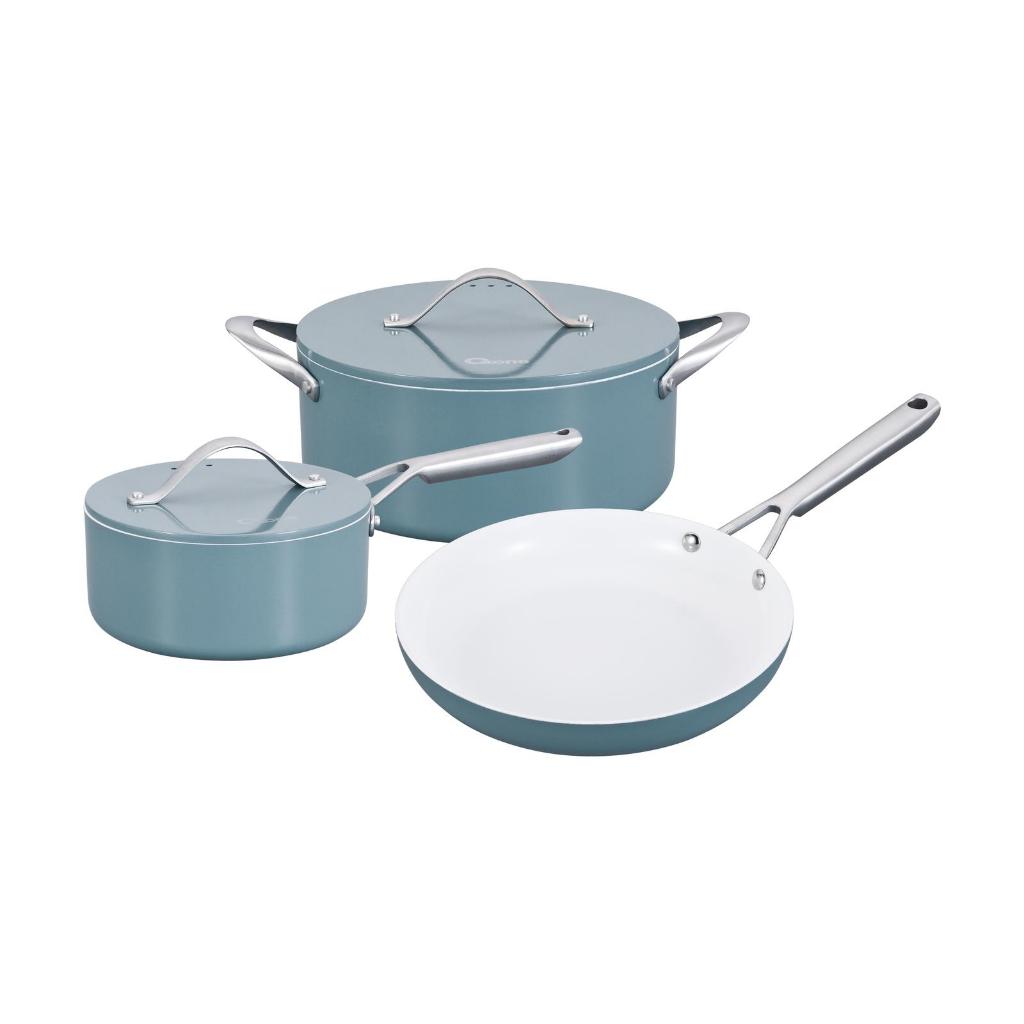 Oxone OX-986 Legacy Set Perangkat Masak Ceramic Coat Toxic Free - Putih, Baby Blue