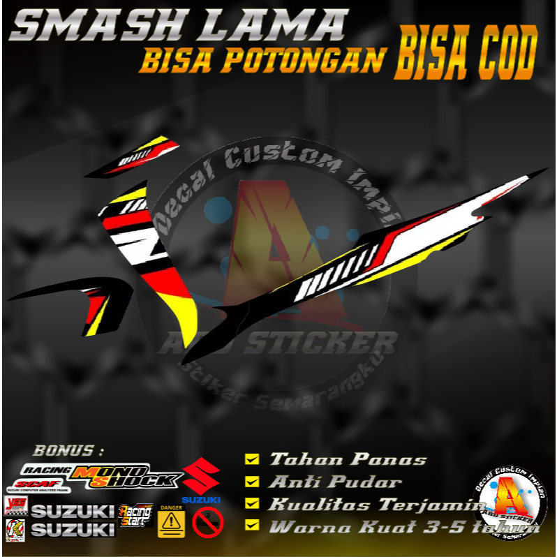 Stiker Decal Motor Suzuki SMASH LAMA - Decal Stiker SMASH LAMA Anti Luntur |KODE A226