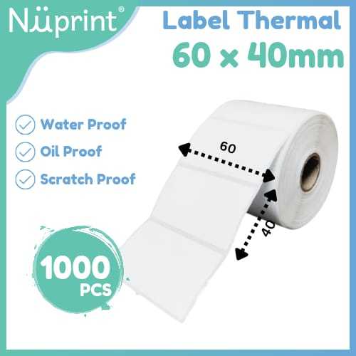 

NUPRINT label Barcode 60x40 mm Direct Thermal isi 1000 pcs