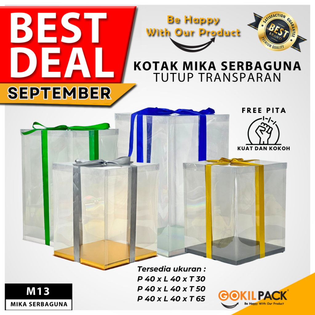 

Gokil Pack Kotak Mika Serbaguna Tutup Transparan 40x40 M13
