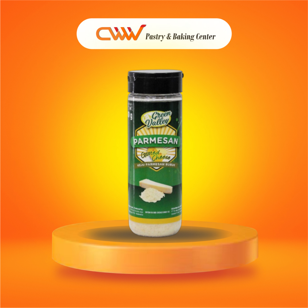 

Green Valley Grated Cheese Parmesan Bubuk 80gr Keju Parut Masakan Kue Roti Pizza Pasta Lasagna