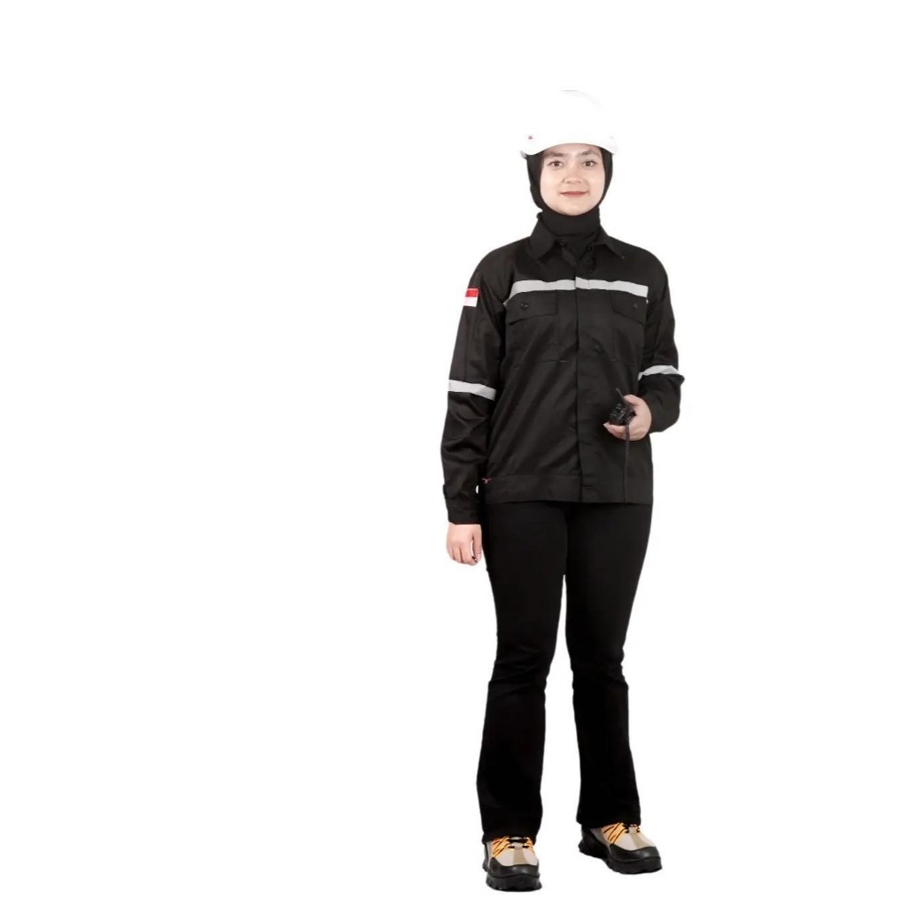 KEMEJA SAFETY WANITA LENGAN PANJANG |. KEMEJA SAFETY PROYEK K3 TAMBANG | KEMEJA PROYEK LAPANGAN TERB
