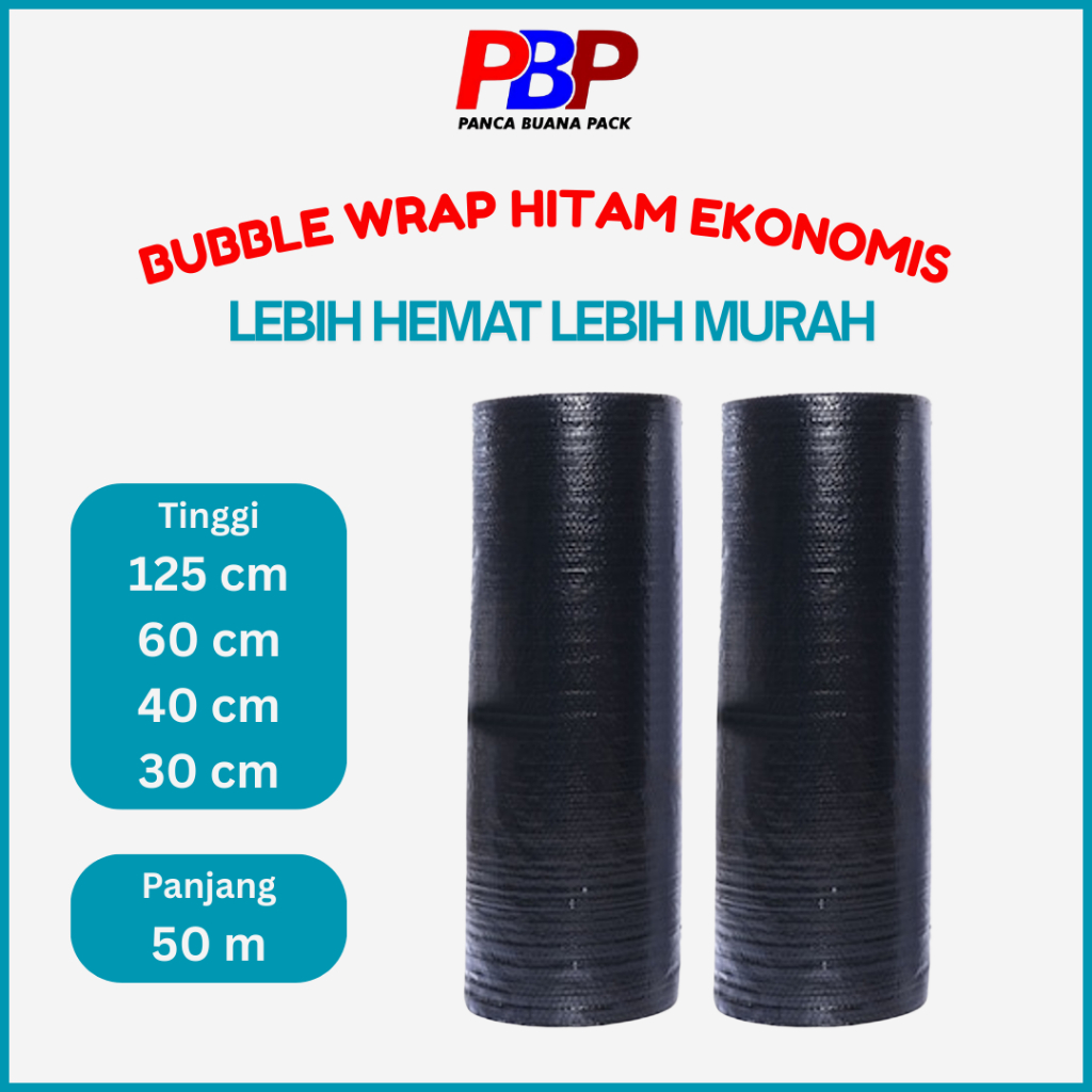 

Bubble Wrap Hitam Kualitas Ekonomis 50 M x 125 cm / 60 cm / 40 cm / 30 cm Tebal dan Berkualitas