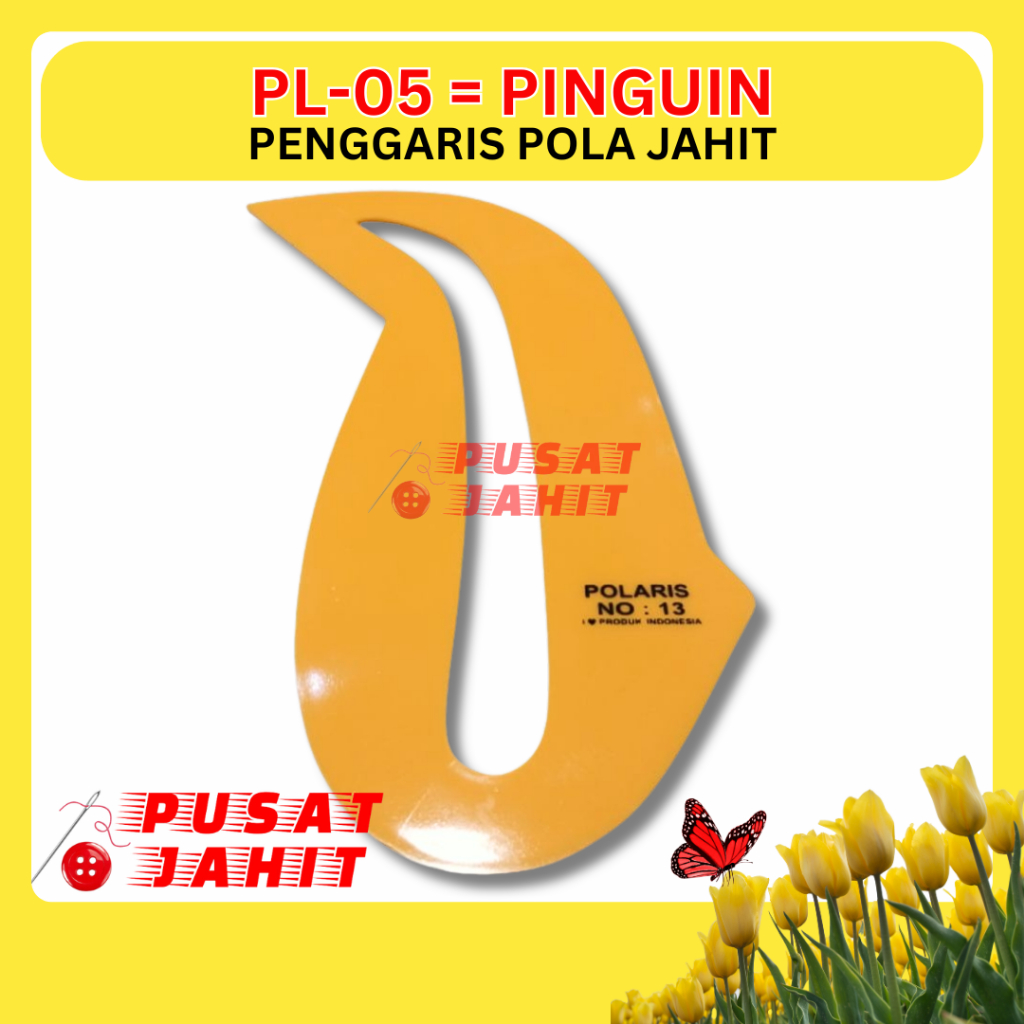 

Penggaris Pola Jahit Lengkung Bentuk Penguin No.13 Merk POLARIS (PL-05)