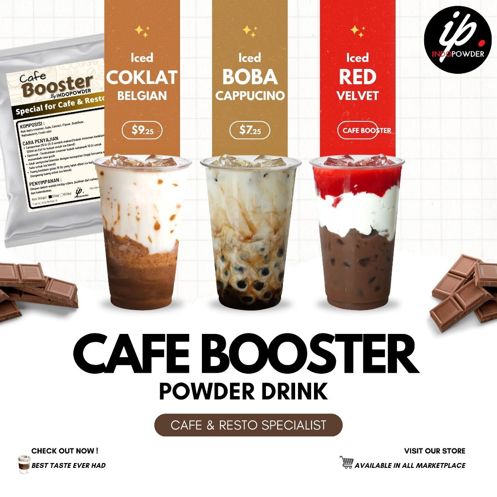 

Indopowder - Bubuk Minuman PREMIUM CAFÉ BOOSTER Aneka Rasa Untuk Cafe, Waralaba dan Resto
