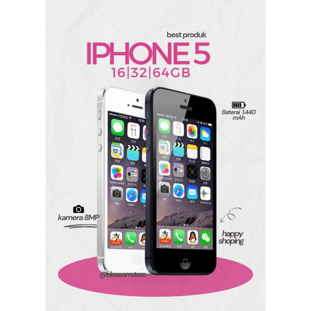 HP IPHONE 5 16/32/64 GB BERGARANSI KUALITAS TERBAIK 100% MULUS BEKAS PEMAKAIAN WAJAR