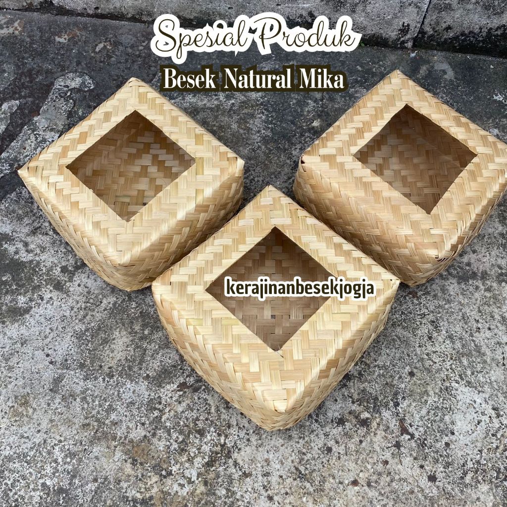 BESEK 22X22X8CM NATURAL/BLICING MIKA | besek murah besek jogja catering jogja nasi liwet nasi besek 