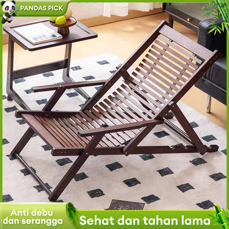 Kursi Santai Lipat Kayu Solid Kursi Balkon Kursi Taman Kursi Lipat Kursi Santai Luar Ruangan