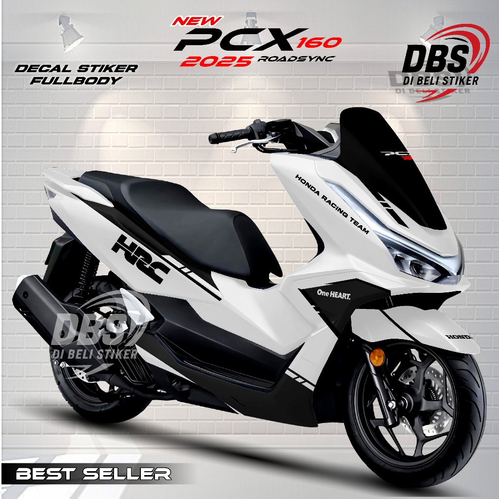 TERLARIS Decal Stiker Fullbody New PCX 160 ROADSYN / Stiker Variasi Honda pcx 2025 Racing HRC Putih