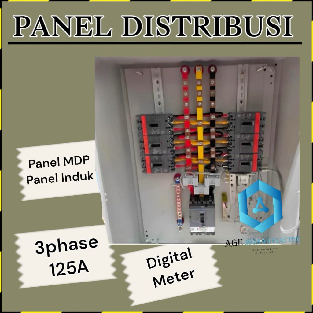 PANEL DISTRIBUSI 3phase 125a DIGITAL METER PANEL MDP PANEL INDUK 3phase 125a