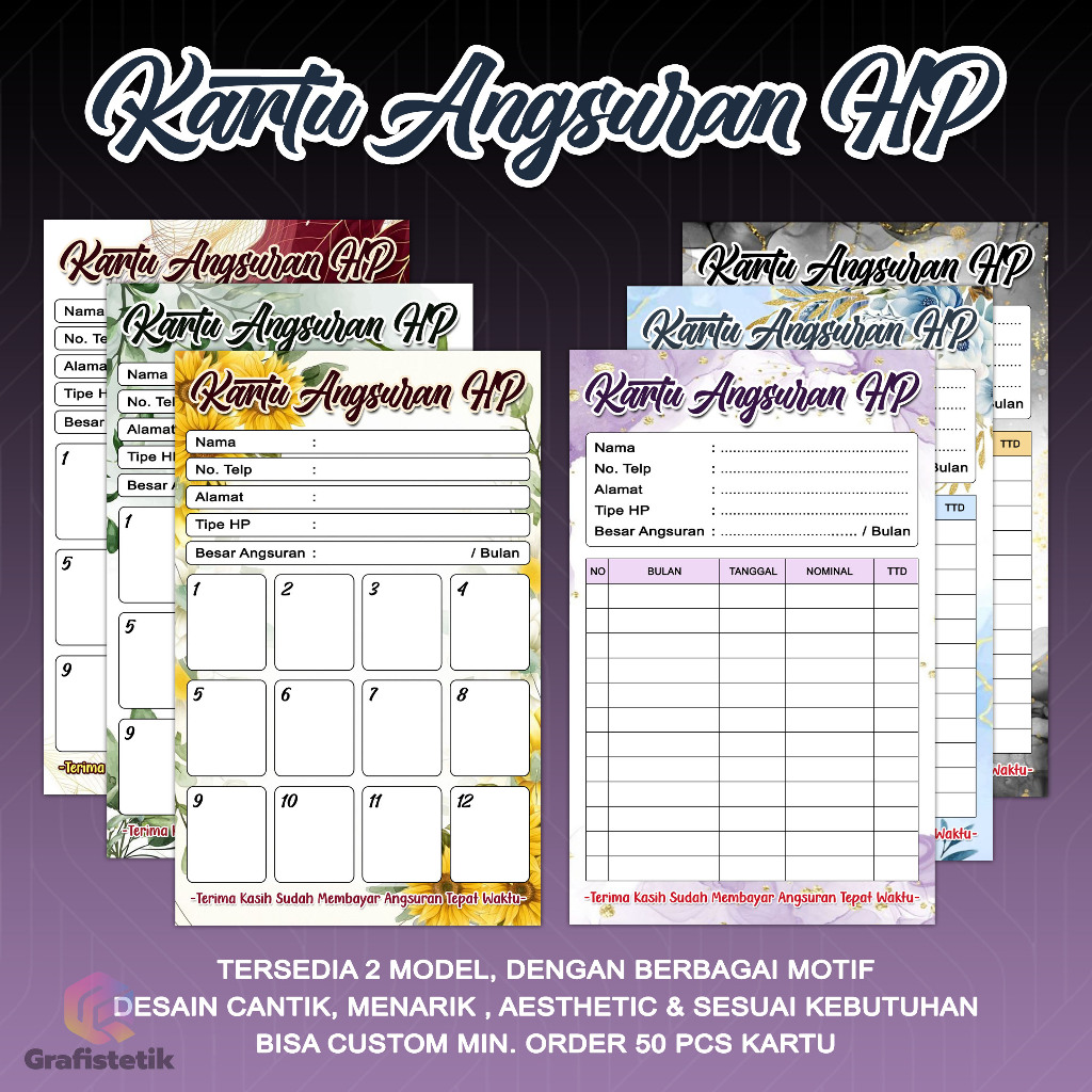 

KARTU ANGSURAN HP CUSTOM BY GRAFISTETIK