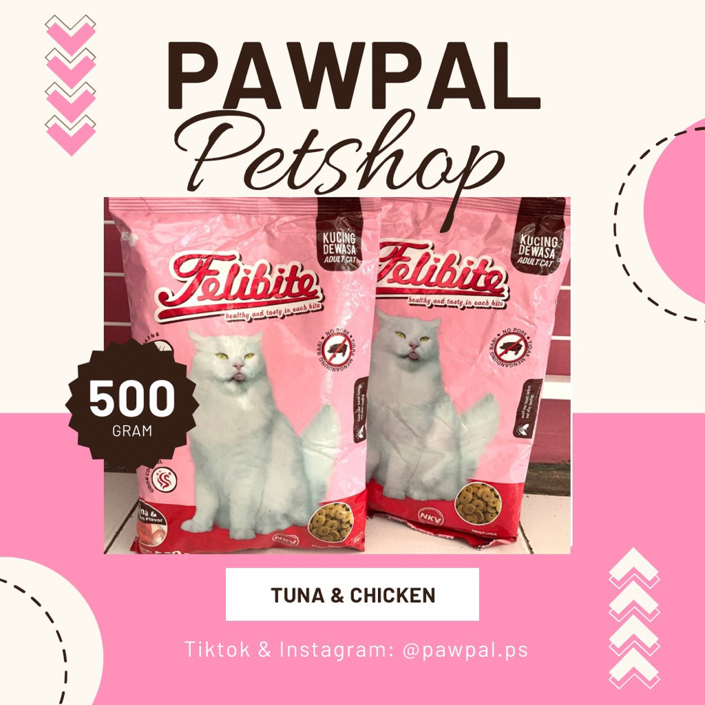 FELIBITE MAKANAN KUCING / FELIBITE TUNA & CHICKEN FLAVOR / FELIBITE MURAH / MAKANAN KUCING MURAH