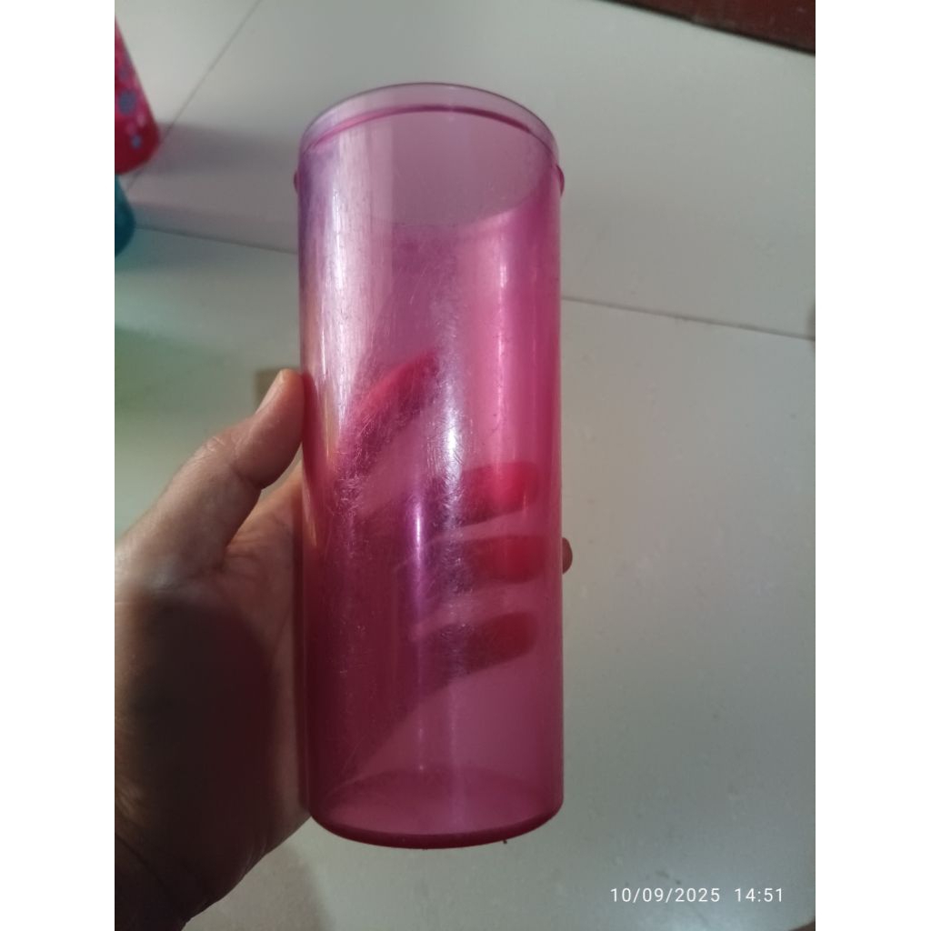 gelas kristal tupperware bekas
