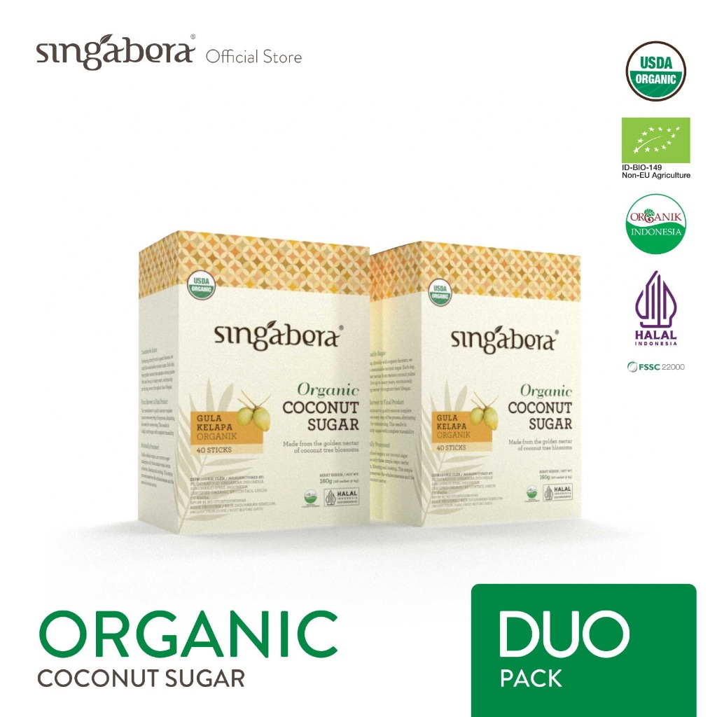 

Singabera Organic Coconut Sugar (Gula Kelapa Organik) - 2 x 40 stick