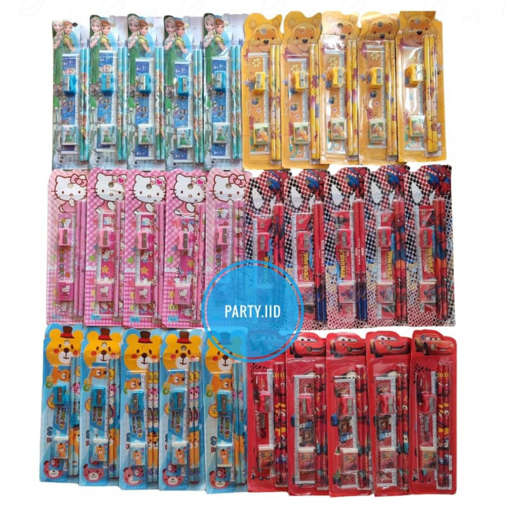 

Stationary Set 5 in 1 Karakter / Alat Tulis Sekolah / Paket Alat Tulis / Mini Stationary / Set Alat Tulis Pensil