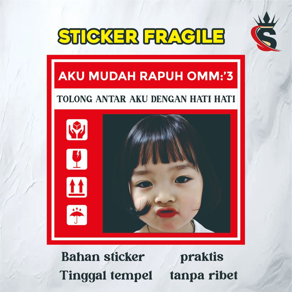 [BANJARMASIN] STIKER FRAGILE KPOP LUCU MEME KOREA, STIKER JANGAN DIBANTING CUSTOM