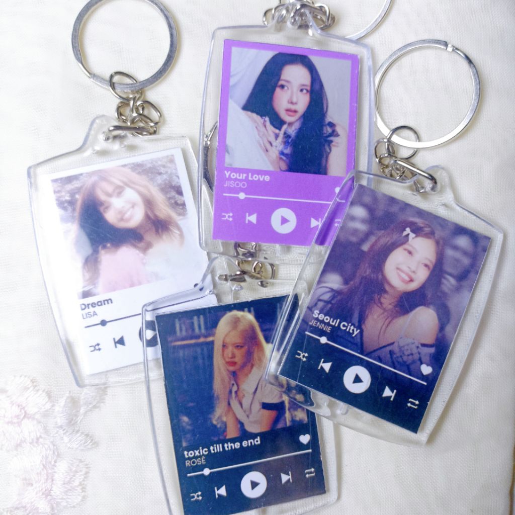 Keychain Gantungan Kunci Foto Akrilik Lagu Lirik Spotify