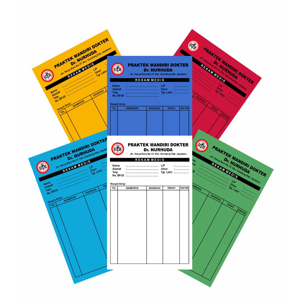 

Kartu rekam medis custom | Bahan kertas BC 160grm | Ukuran A5 (1/2 folio) dan F4 | Tersedia Dua Sisi