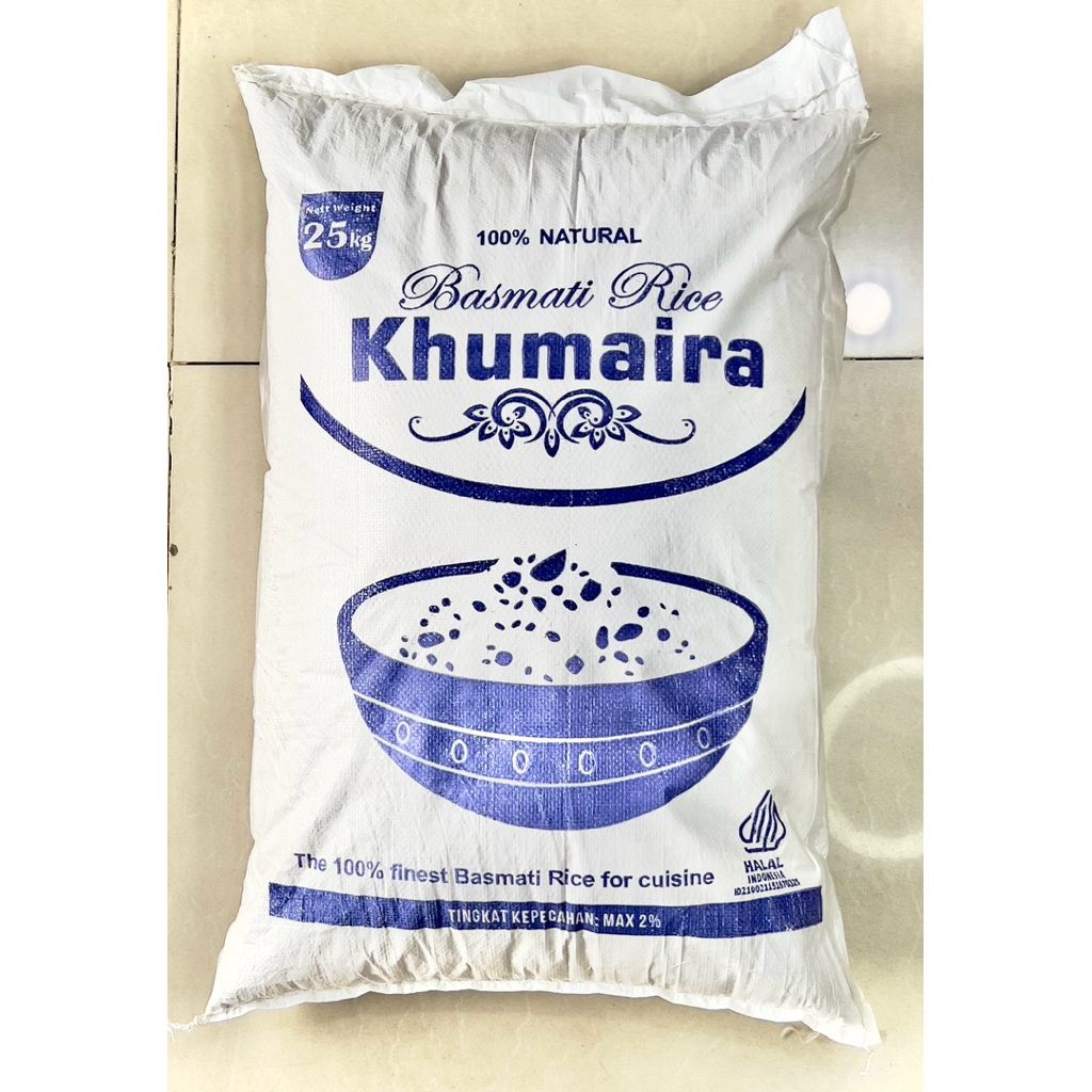 Beras Basmati 25kg Beras Arab KHUMAIRA India untuk Masakan Timur Tengah Briyani Mandhi Kabsah