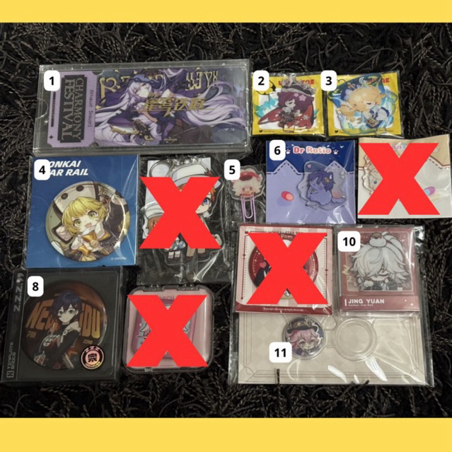 Merch Genshin HSR ZZZ Jingyuan Ratio Belle Charmony Festival Black swan Roaria Barbara Klee Hook Dor