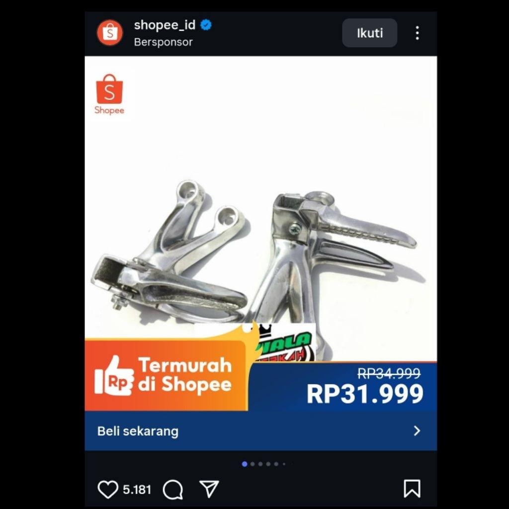 FOOTSTEP BELAKANG SATRIA FU / PIJAKAN KAKI SATRIA FU / FOOTSTEP BELAKANG SATRIA FU