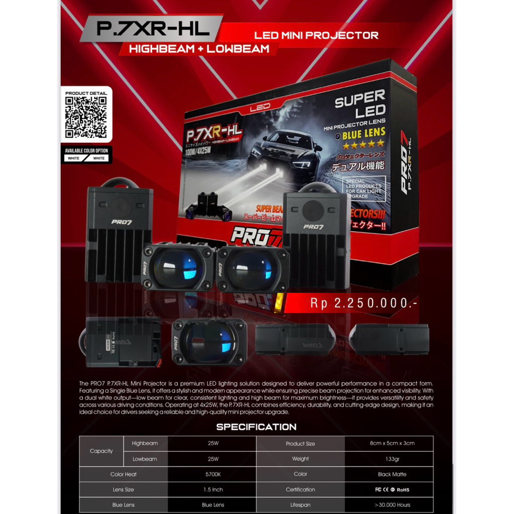 PRO7 P7XRHL Premium led mini projector blue lens lampu led mini laser pro 7 P.7xr-hl