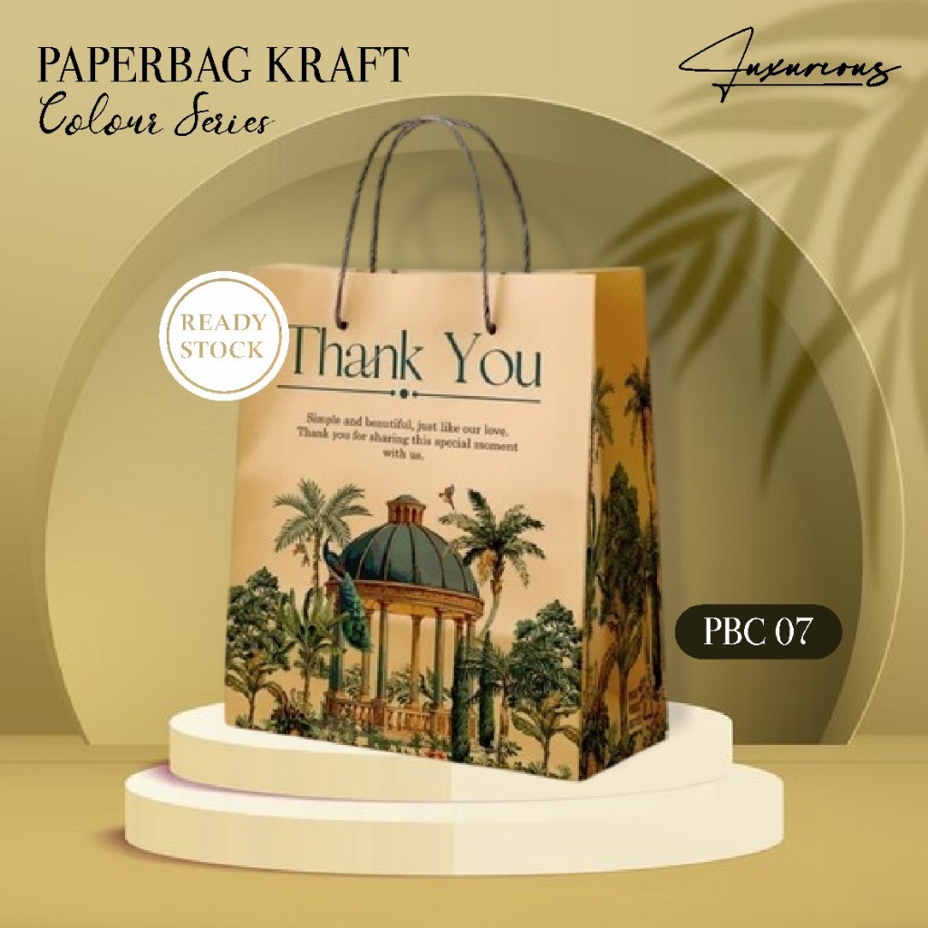 Paper Bag Souvenir Pernikahan Elegan - Tas Kertas Kado/Hajatan Murah (12 PCS) Ready Stock