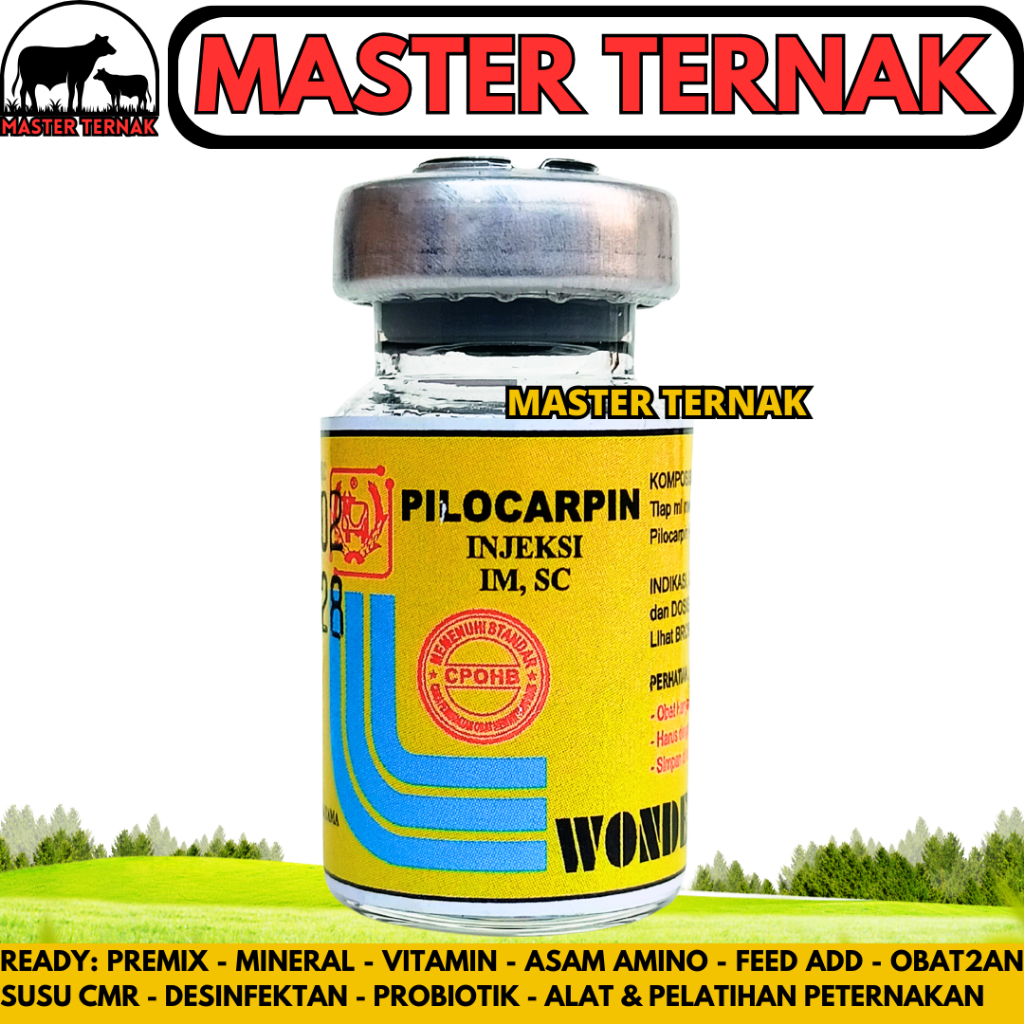 PILOCARPIN INJ 5ML WONDER - Obat Kembung Hewan & Kolik Sapi Kuda Kambing Domba Anjing Kucing