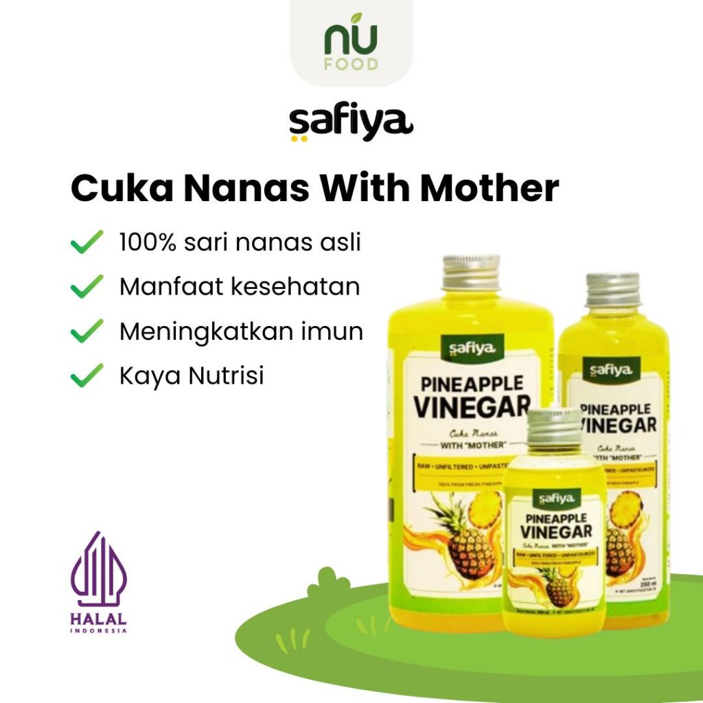 

Safiya Cuka Nanas With Mother Organik 100% Asli Pineapple Vinegar Healthy