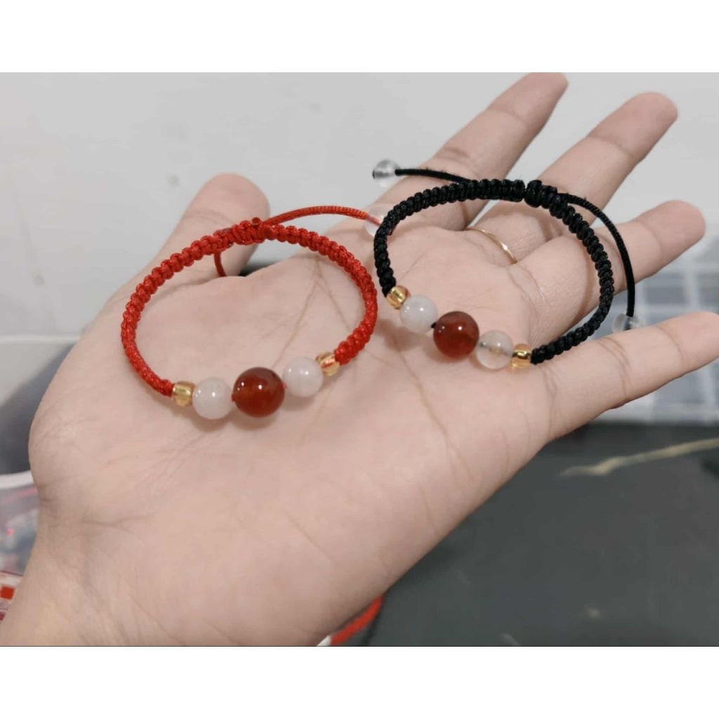 Gelang tangan keberuntungan tali giok + kura2 Hoki