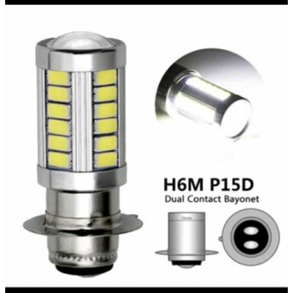 LAMPU DEPAN MOTOR LED 33 MATA PUTIH H6 MATIC UNIVERSAL  VARIO 125  150 BEAT, SCOOPY