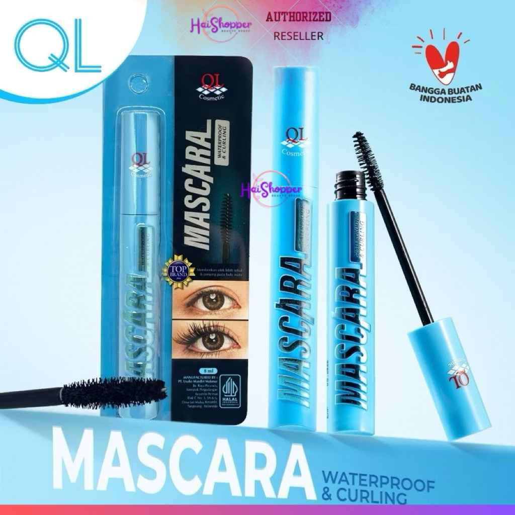 QL Cosmetic Waterproof & Curling Mascara - 8 ML | QL Mascara Waterproof | QL Maskara Waterproof Ori 