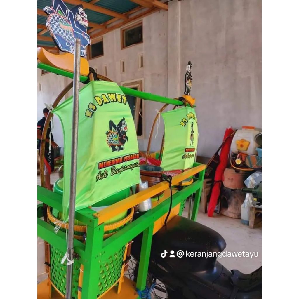 Spanduk Dawet Ayu / Kain hijau dawet ayu (TIDAK LUNTUR) sablon tebal