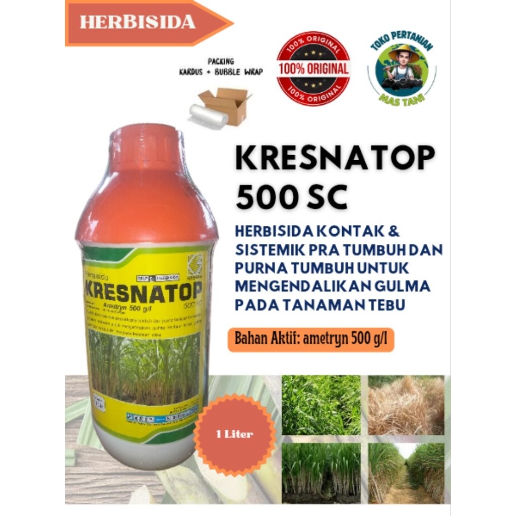 Herbisida KRESNATOP 500SC isi 1lt dari KRESNA | Herbisida pembasmi rumput pada tanaman tebu