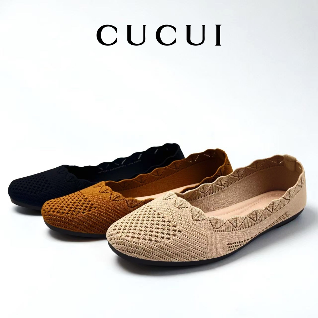 CUCUI- Sepatu Slip On /Flat Shoes Brokat/Sepatu wanita flatshoes wanita santai terbaru 2025 Sandal w