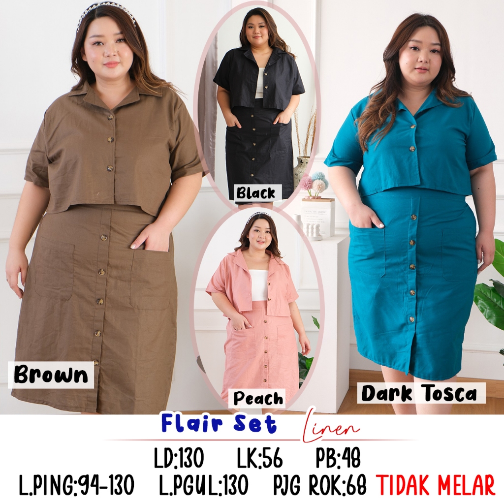 FLAIR SET SETELAN LINEN KANTOR BIGSIZE JUMBO MURAH