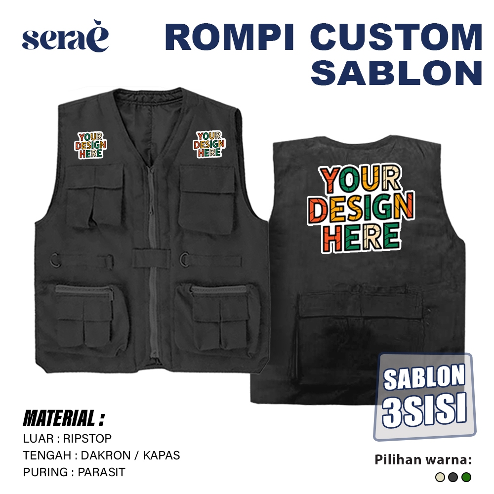 Vest Rompi Tactical Custom Sablon