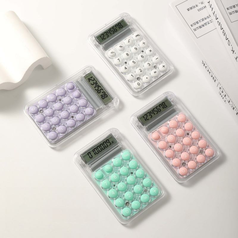 

Terbaru Kalkulator Mini Transparant Saku 8 Digit Calculator peralatan Sekolah Matematika elektronik bertenaga baterai Pocket Cute Aesthethic Electronic akuntan keuangan portable siswa kantor Pastel Imut Ungu Pink LILAC