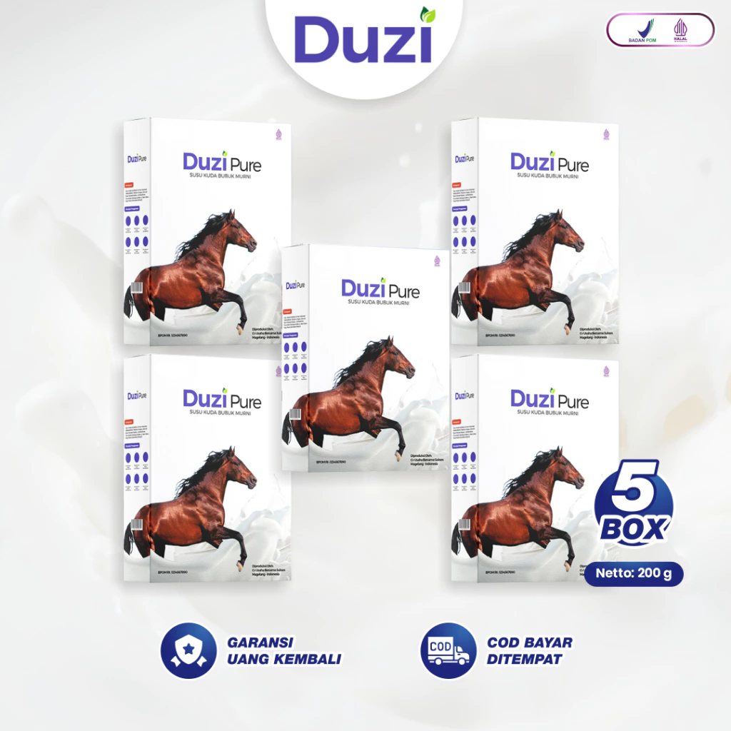 

5 BOX Duzi Pure Susu Kuda Liar Murni Atasi Nyeri Sendi Asam Urat 200gr