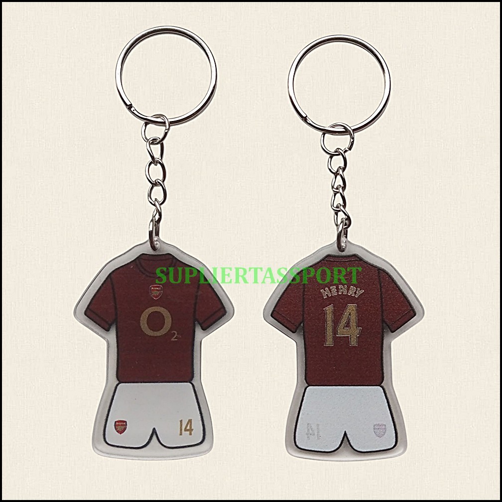 Keychain Akrilik Model Jersey Club Sepak Bola Dengan Nama Pemain HENRY